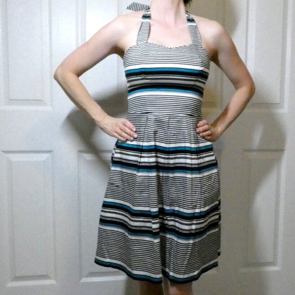 Striped SunDress, Summer Lightweight White House Black Market Quality Size 0 - Picture 2 of 11